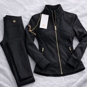 Lululemon Athletica Black Leggings and Jacket Set